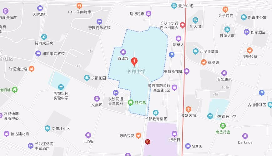 长沙市长郡中学国际部地图图片