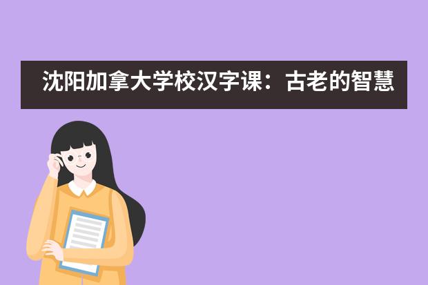 沈阳加拿大学校汉字课:古老的智慧,精妙的艺术