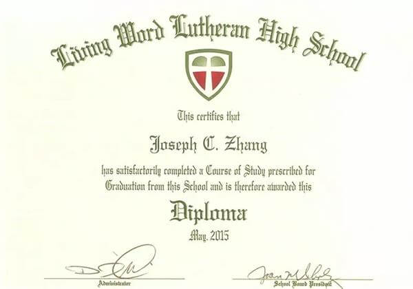 美方毕业证书 美方毕业证书