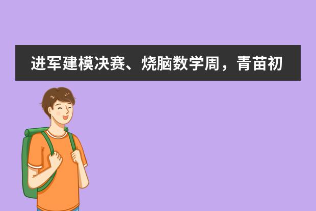 进军建模决赛、烧脑数学周，青苗初高中部带你玩转&ldquo;天才游戏&rdquo;！