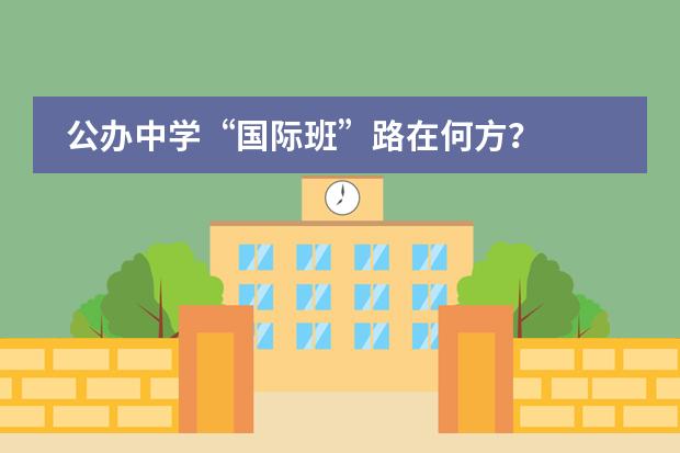 公办中学&ldquo;国际班&rdquo;路在何方？