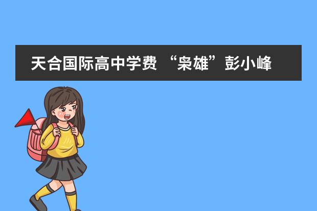 天合国际高中学费 &ldquo;枭雄&rdquo;彭小峰,新能源首富们的大败局