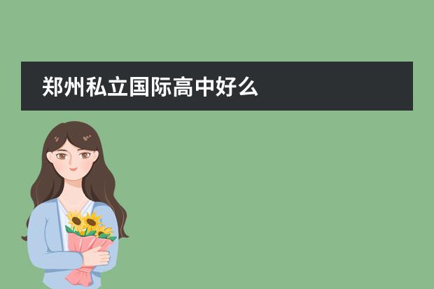 郑州私立国际高中好么