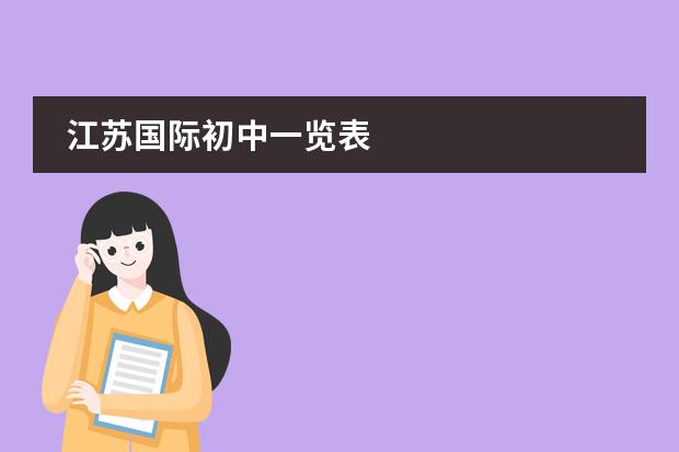 江苏国际初中一览表