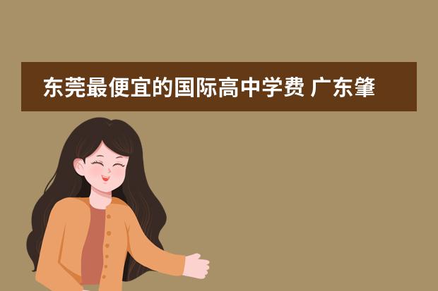 东莞最便宜的国际高中学费 广东肇庆有哪些民办高中?一年要交多少钱?怎么入学?...