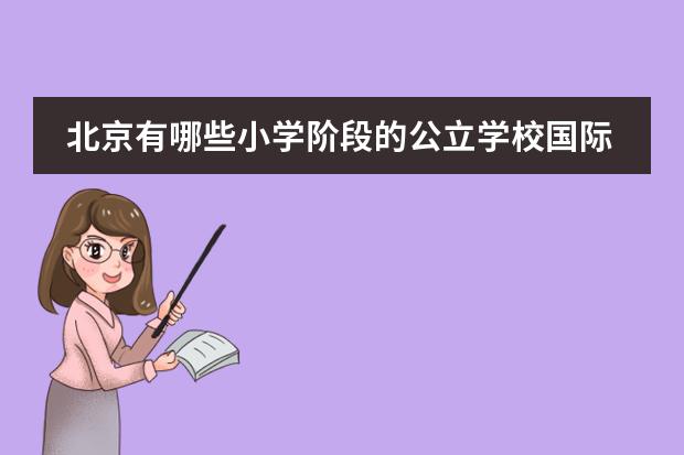 北京有哪些小学阶段的公立学校国际班呢？