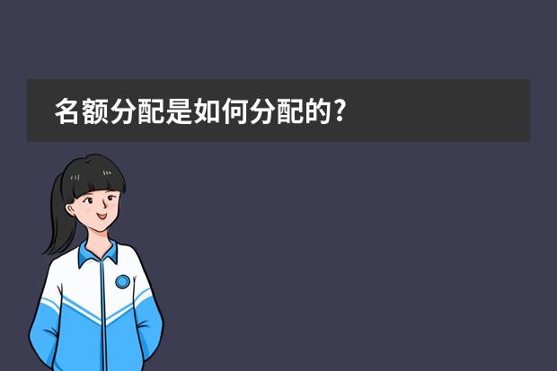 名额分配是如何分配的?
