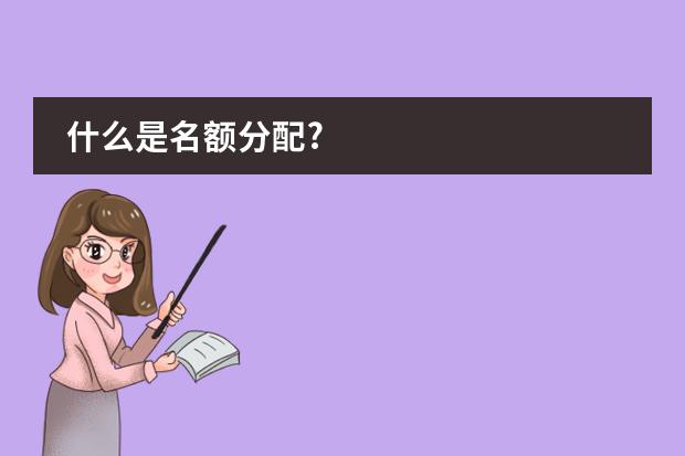 什么是名额分配?