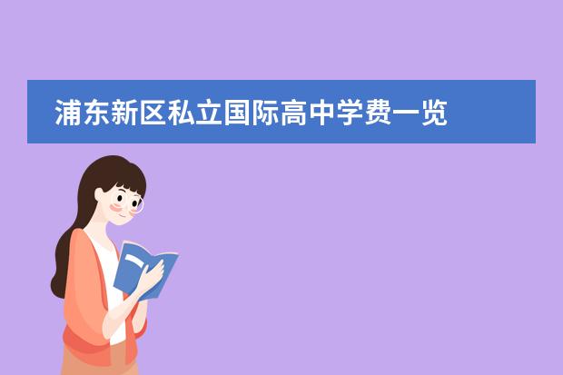 浦东新区私立国际高中学费一览
