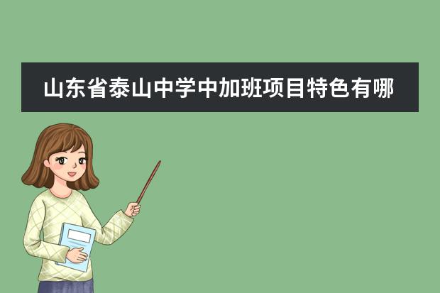山东省泰山中学中加班项目特色有哪些？