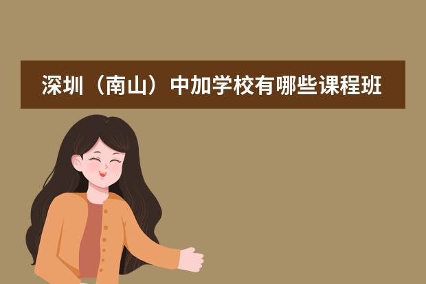 深圳（南山）中加学校有哪些课程班可供选择？