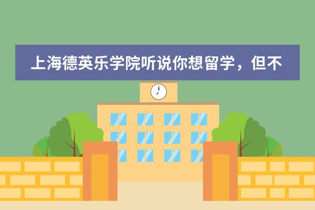 上海德英乐学院听说你想留学，但不想交学费？