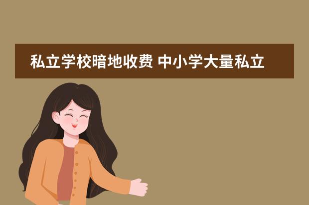 私立学校暗地收费 中小学大量私立学校的存在,严重破坏了教育的公平,你...
