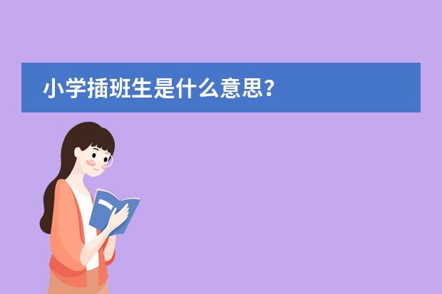 小学插班生是什么意思？