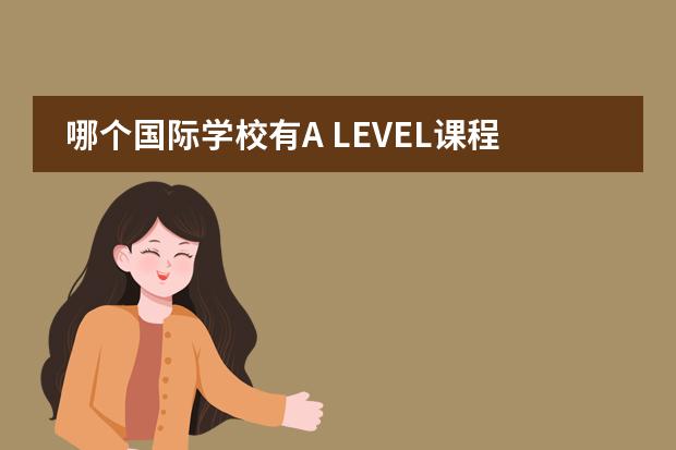 哪个国际学校有A LEVEL课程？