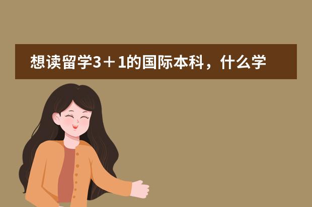想读留学3＋1的国际本科，什么学校的好？