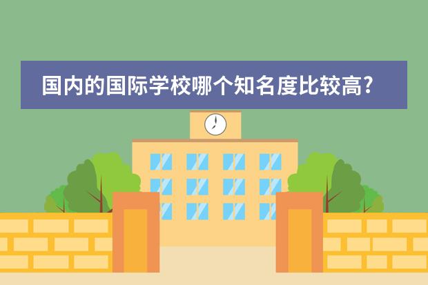 国内的国际学校哪个知名度比较高?