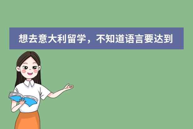 想去意大利留学，不知道语言要达到什么级别啊?文化生走什么途径啊？