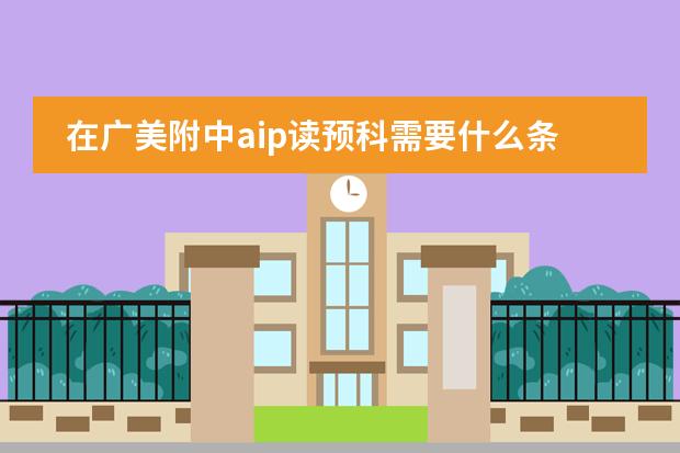 在广美附中aip读预科需要什么条件?