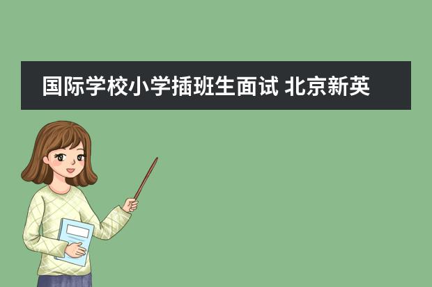 国际学校小学插班生面试 北京新英才国际学校怎样入学,需要考试么?