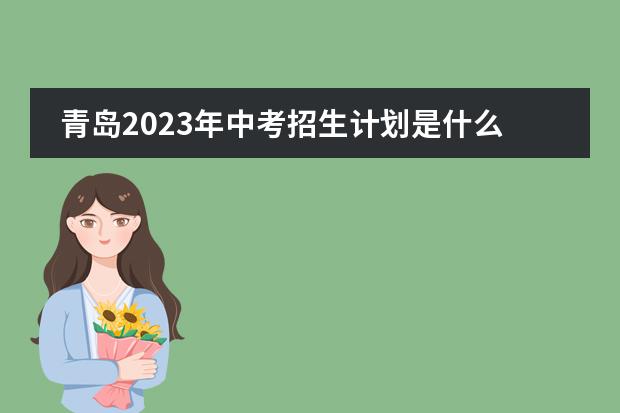 青岛2023年中考招生计划是什么？
