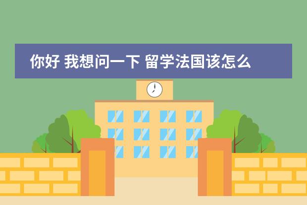 你好 我想问一下 留学法国该怎么申请呢？需要准备些什么？什么时候申请好些？高三毕业申请行吗？我是高...
