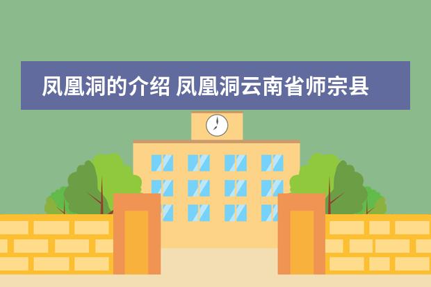 凤凰洞的介绍 凤凰洞云南省师宗县五龙乡凤凰洞