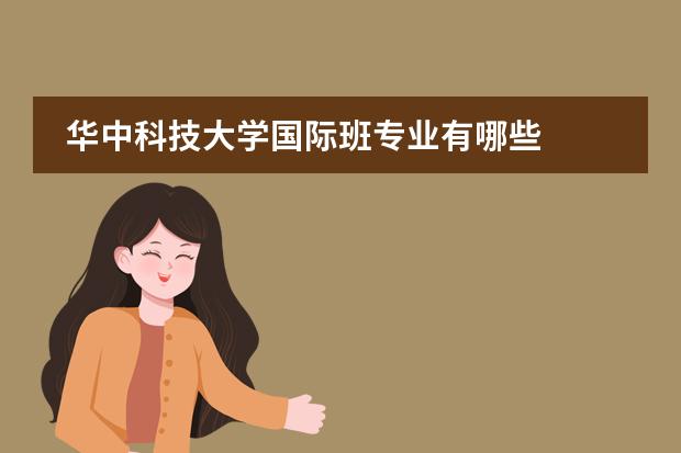 华中科技大学国际班专业有哪些