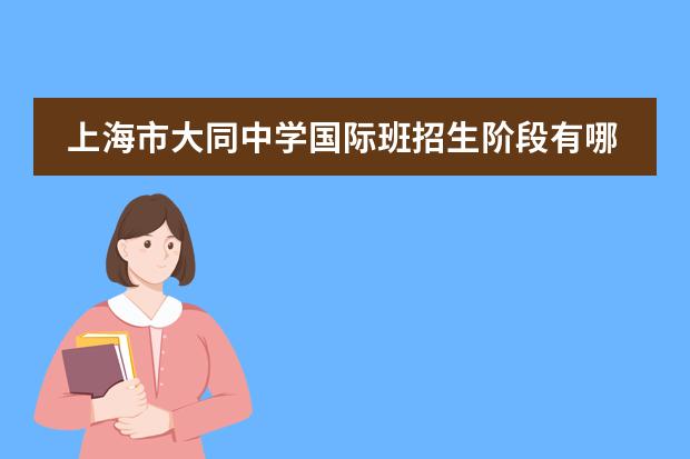 上海市大同中学国际班招生阶段有哪些（课程体系）