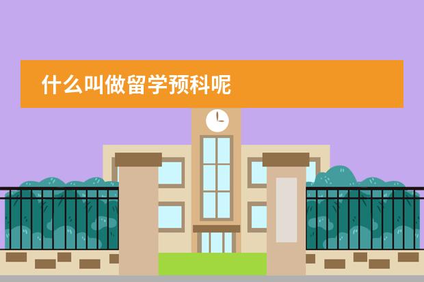 什么叫做留学预科呢