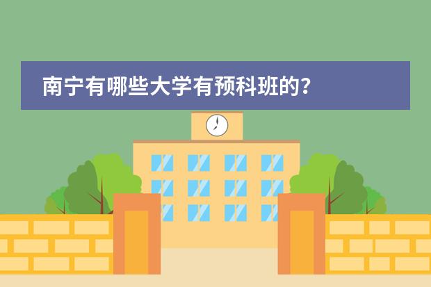 南宁有哪些大学有预科班的？