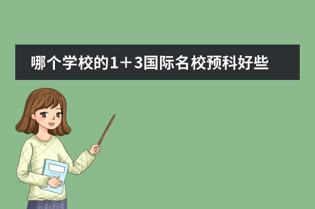 哪个学校的1＋3国际名校预科好些？